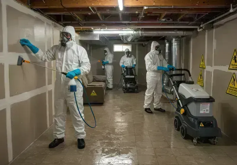 Basement Moisture Removal and Structural Drying process in Union, MO